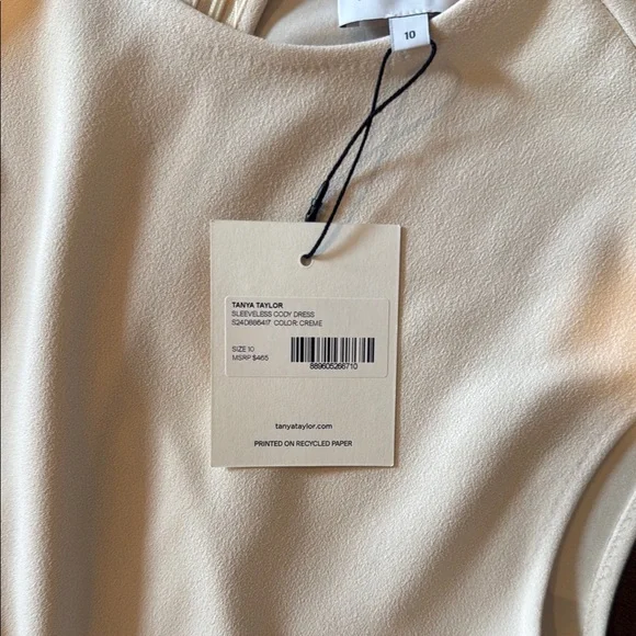 Tanya Taylor Cream Asymmetrical Pleated Midi Dress - Picture 4 of 8